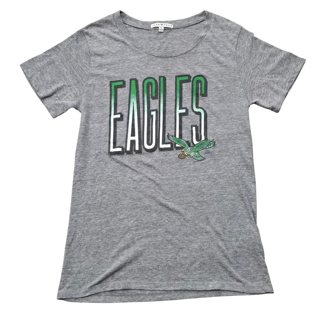Junk Food Philadelphia Eagles Gray Short Sleeve Shirt Tee T-Shirt